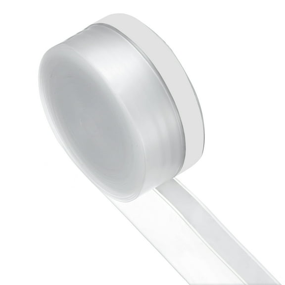 Uxcell Weather Stripping Door Seal Strip, 1.77 Inch(45mm) Silicone 32.8 FT Door Draft Stopper, Sealing Sticker Tape [Transparent]