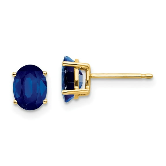 Primal Gold 14 Karat Yellow Gold Sapphire Post Earrings
