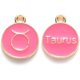 thumbnail image 1 of 20Pcs Alloy Enamel Constellation Pendants Flat Round with Constellation Pendant Charm Cerise Pendant Decoration 22x18x2mm Hole: 1.5mm, 1 of 3