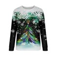thumbnail image 4 of Chandail en Molleton de Noël pour Femmes 2023 Mode Imprimé Manches Confortable Respirant Col Rond en Solde, 4 of 5
