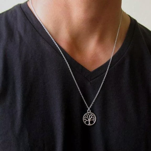 HOOUN 925 Silver Plated Heart Friend Shinny Crystal Life Tree Pendant Necklace Gift