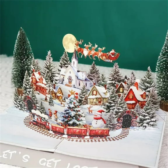 Beautynvta Christmas Cards, 3D Pop Up Greeting Cards, Festive Interactive Greeting Cards, Paper Craft Cards with Unique Design for Christmas, Holiday, Xmas Gifts