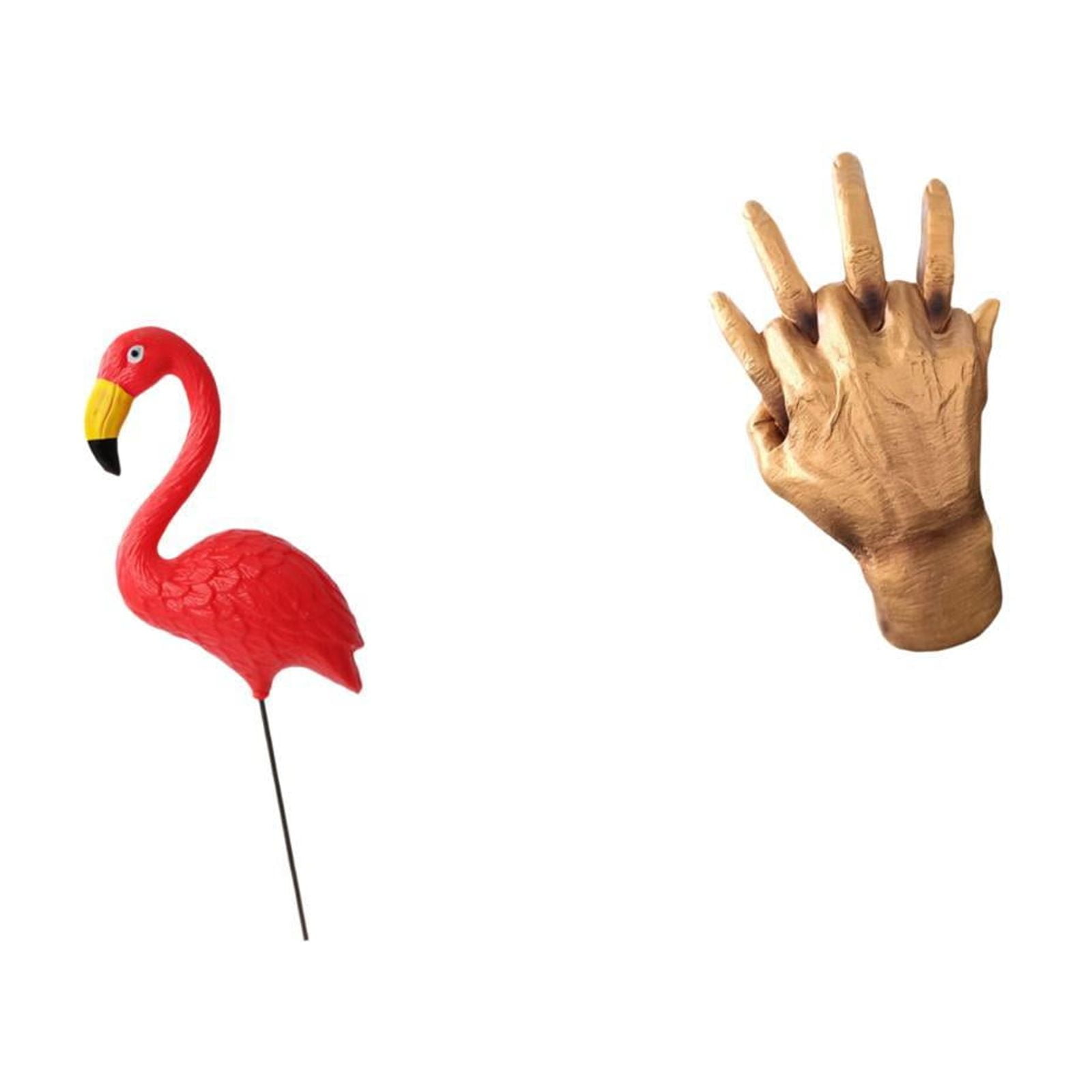 simhoa Flamingo Fairy Garden Stake Sculpture and Entwined Hands Figurine Ornament for Holiday Spring Home Bedroom Shelf Decor Soulmate Lovers