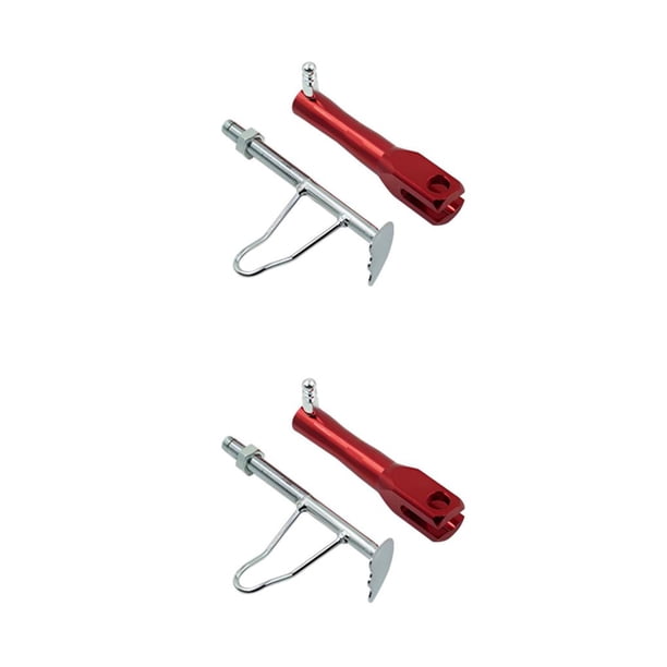 Riwesomey Pata de cabra antideslizante universal para motocicleta, soporte lateral ajustable, reparación de motocicletas, accesorios Rojo 2piezas