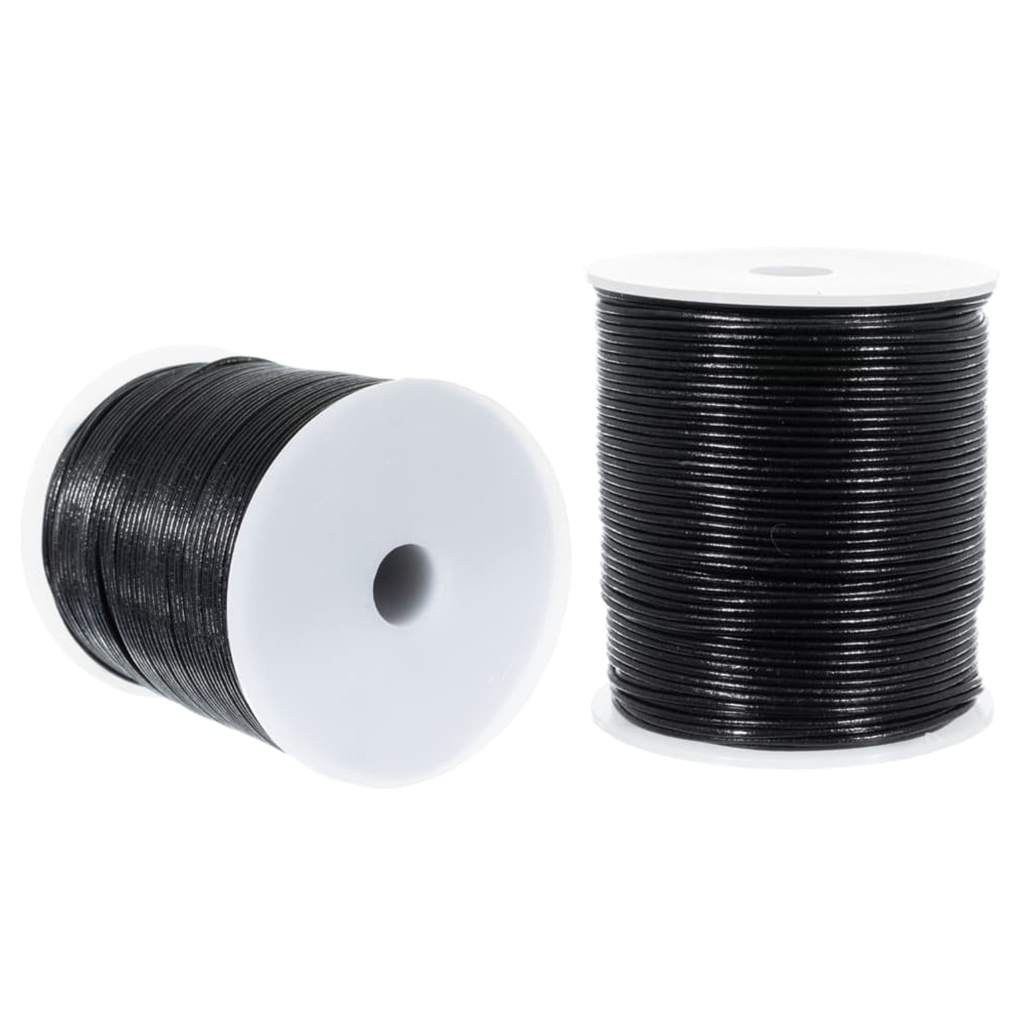 Craft County 1.5MM Round Leather Cord – 5, 10, 25 or 50 Yards or 328 feet – Various Colors