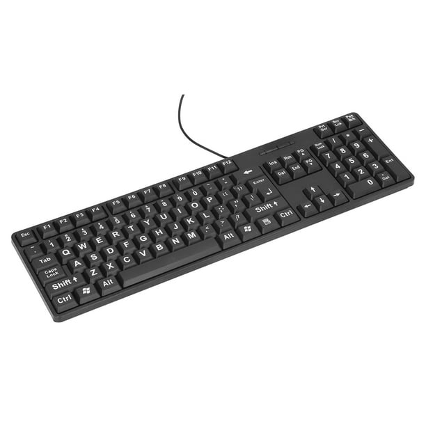 Teclado Con Cable, Enchufe de Artesanía Exquisita y Juego de Enficesión Grande Con Cable Para Computadora de Escrito para Portátiles para ancianos