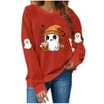 thumbnail image 2 of Craaazy Halloween Shirts for Women Long Sleeve Witch Graphic Tees Vintage Festival Tops Halloween prints Sweatshirts Long Sleeve Crewneck Pullover Gifts, 2 of 3