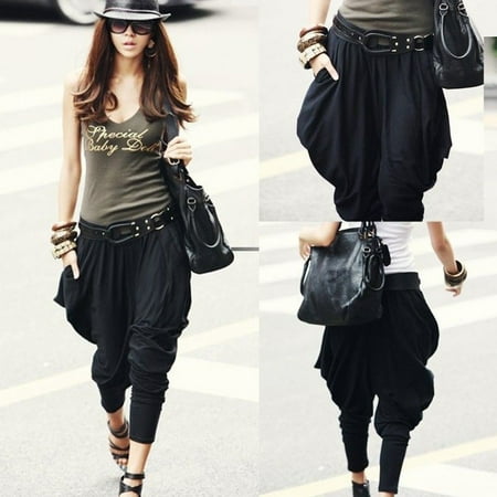 Women Korean YOGA BAGGY Stretchy Casual Loose Hip Hop Dance Harem Pants Trousers (One Size)