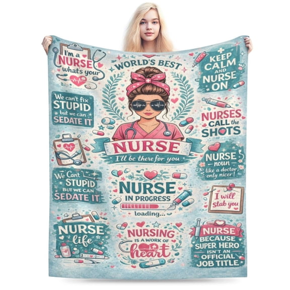 Nurse Gift Blanket Nursing Appreciation Throw Blanket Cozy Soft Blanket Gift for Nurse Medical Worker Home Decor 50x40
