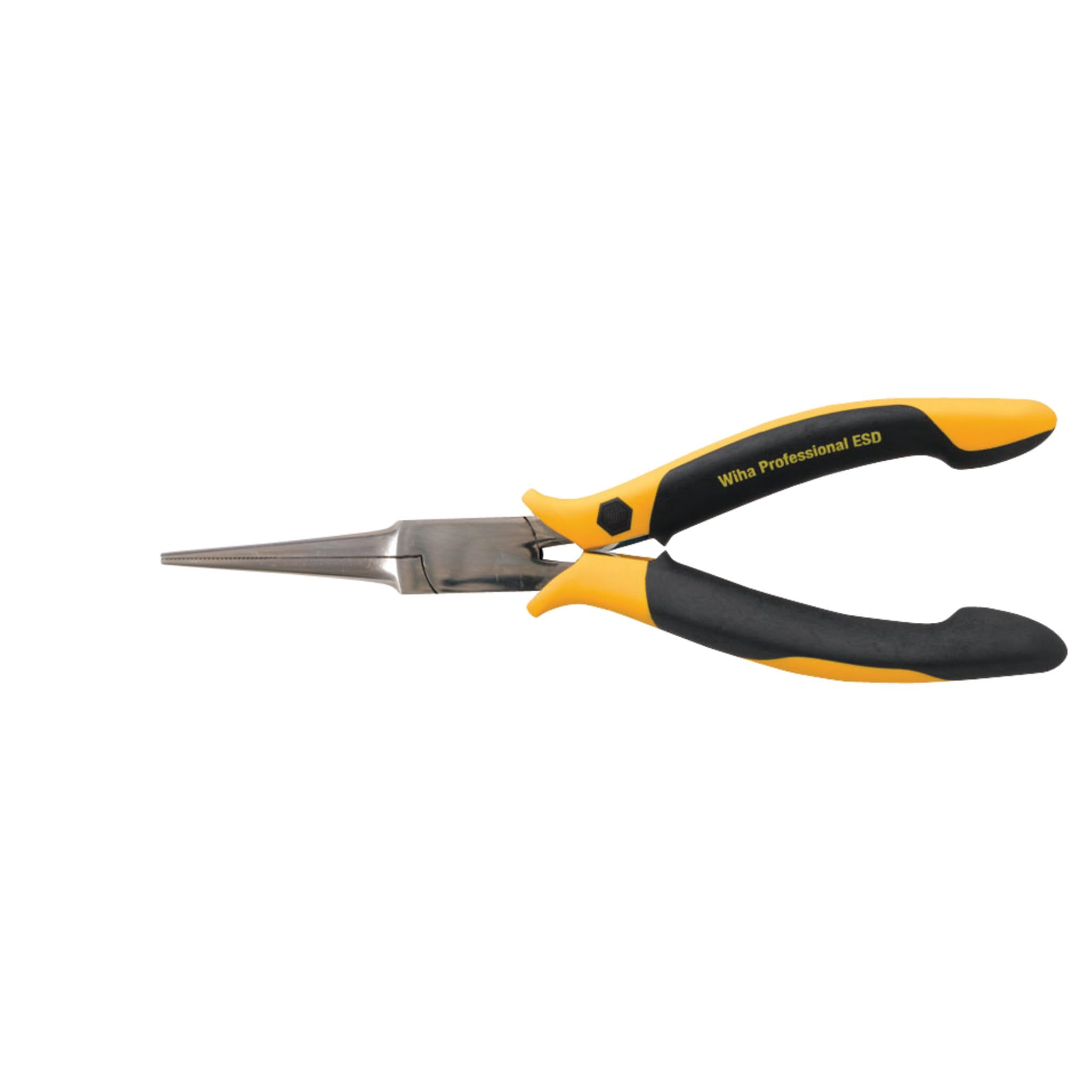 Wiha 32746 Pliers, Long Needle Nose, Straight, Serrated Jaws, ESD Safe