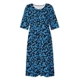 thumbnail image 4 of Edvintorg Summer Dresses for Women 2025 Vacation Vintage Floral Printed 3/4 Sleeve Dress for Women Midi Dresses for Women Casual, 4 of 5