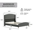 thumbnail image 5 of Queen Bed Frame with Wingback Headboard, Platform Bed Frame with Velvet Upholstered Headboard,  No Box Spring Needed, Gray, 5 of 15