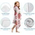thumbnail image 7 of Strawberry Plants Fruit Flower Hooded Bath Towel，50"x30" for Ages 3 To 12 Kids, Quick Dry Lightweight Soft Microfiber Hood Beach Towel Cover Up for Kids, 7 of 7