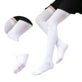 thumbnail image 3 of CATIEBYE Women's Over Knee White Nylon Stockings, 1 Pair, 27.5 Inch, Soft Stretchy Thigh High Socks for Fashion, 3 of 6