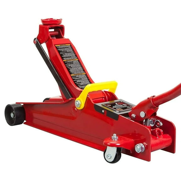 HPDAVV 2.5 Ton (5,500 lb) Low Profile Hydraulic Floor Jack with Single Piston Quick Lift Pump, Red