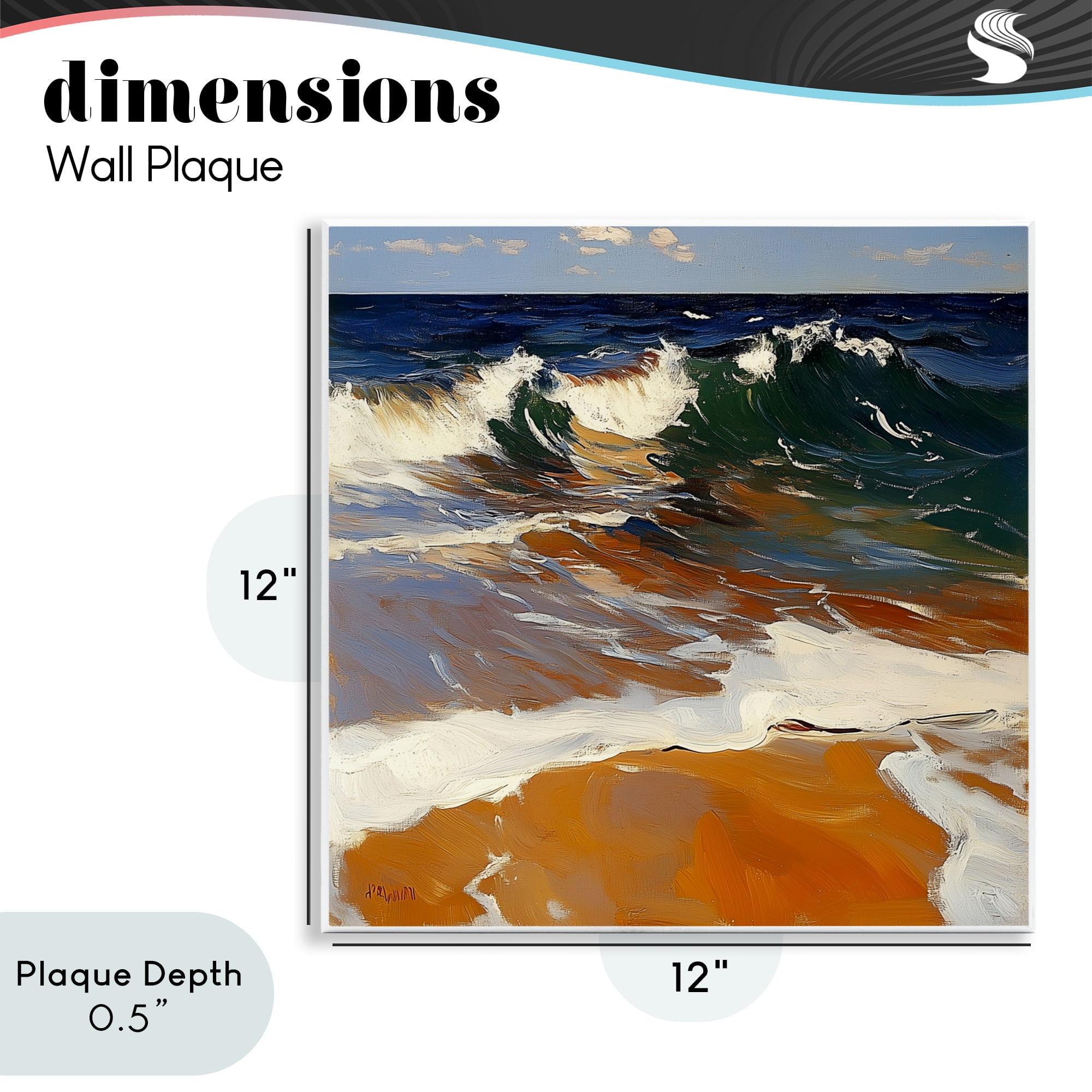Stupell Industries Glassy Wave Break Wall Plaque Art, design by Walker Noble