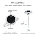 thumbnail image 6 of Rosec Jewels Black Spinel Classic Ring with Diamond Halo (8mm Round, AAA Quality, August Birthstone), 14K White Gold, US 7.00, 6 of 9