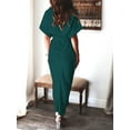 thumbnail image 5 of Krumba Women Button Down Dress: Summer Casual V - Neck Tie Waist Maxi – Comfort for Beach Party Wedding Outdoor Gatherings Green Size S, 5 of 6