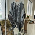 thumbnail image 6 of lanema Colorful Shawl Knitted Cardigans Womens Poncho Autumn Winter Sweater Cape Coats, 6 of 18