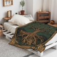 thumbnail image 4 of Celtic Tree of Life Flannel Throw Blanket Soft Cozy Warm Large Yggdrasil Mythology Fleece Blanket for Couch, Bed, Adults, Holiday Christmas Gift, 4 of 8