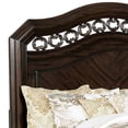 thumbnail image 3 of California King Bed with Ornate Scrollwork Headboard and Mirror Trim, Brown, 3 of 3