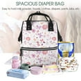 thumbnail image 5 of Daiia Retro Floral Large Capacity Baby Bag Waterproof Stylish Diaper Bag Mummy Backpack Adjustable Straps Diaper BagBaby Essentials Bag, 5 of 6