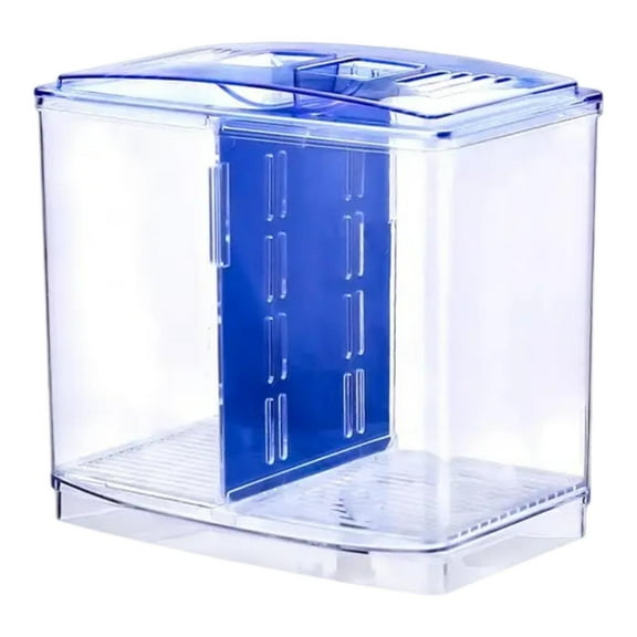yotijay Small Beta Tank Betta Bowl Table Centerpieces Sturdy Clear Removable Divider Aquarium for Office Indoor Garden Desk