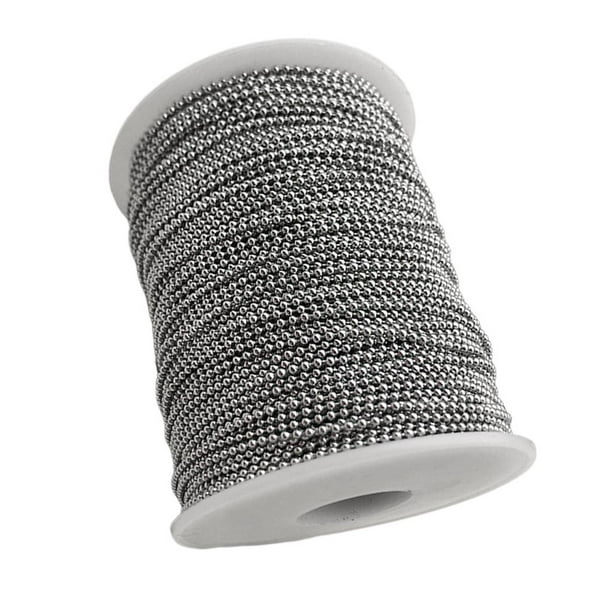 Cadena de eslabones de acero inoxidable de 100 m, cadena de bolas para collar, cadena de bricolaje para 2.4mm