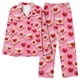 thumbnail image 1 of Puntoco Pijamas para mujer, moda informal para mujer, estampado de manga larga, tops casuales, pantalones, pijama, traje, 1 of 4