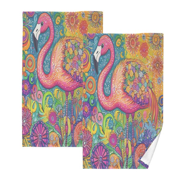 BZSMCE Face Towel Hand Towel Bath Towel Cotton Bath Towel Sets Hand Bath Towels Fashion Flamingo Festivity Pattern