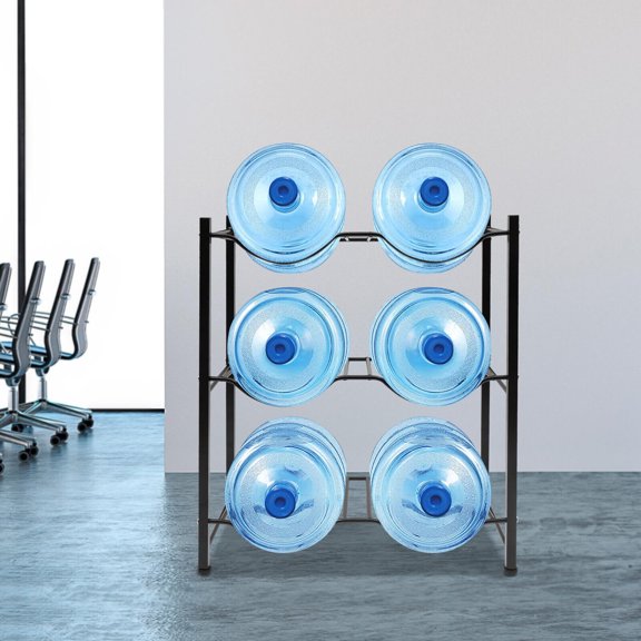 3 Tiers Water Cooler Jug Rack 6 Slots 5 Gallon Water Bottle Holder Heavy Duty