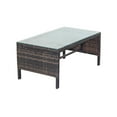 thumbnail image 3 of Dtwnek Outdoor Patio Tempered Glass Coffee Table, Brown, 3 of 8