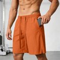 thumbnail image 2 of KPOPLK Men's 7" Running Shorts Quick Dry Athletic Workout Gym Shorts Drawstring Sporty Shorts with Pockets Size XL,Orange, 2 of 5