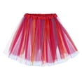 thumbnail image 2 of YMNXA Women's Skirt High Waist Multicolor Mesh Tutu Elegant Comfortable Midi Skirt For Casual Daily Wear Red A, 2 of 4