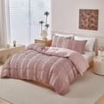 thumbnail image 3 of Full Tufted Comforter Set 3Pcs, Pink Boho Ruffled Microfiber All Season Bedding, 3 of 6