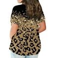 thumbnail image 4 of ZZwxWA Fashion Leopard Print Womens Tops Plus Size Short Sleeve Round Neck Summer Pullover Cute T-Shirt Black XXL, 4 of 6