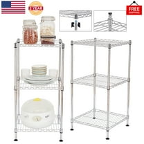 Promotion Sale! 3-Tier Wire Shelving Unit Adjustable Steel Wire Rack Shelving 3 Shelves Steel Storage Rack or Two 3 Tier Shelving Units with PE mat and Stable Leveling Feet, NSF Certified, Chrome