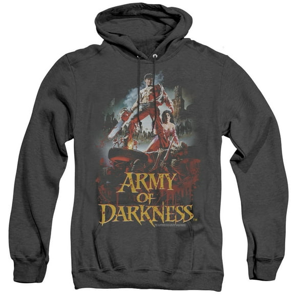 Army Of Darkness Bloody Poster Adult Heather Hoodie Sweatshirt Black