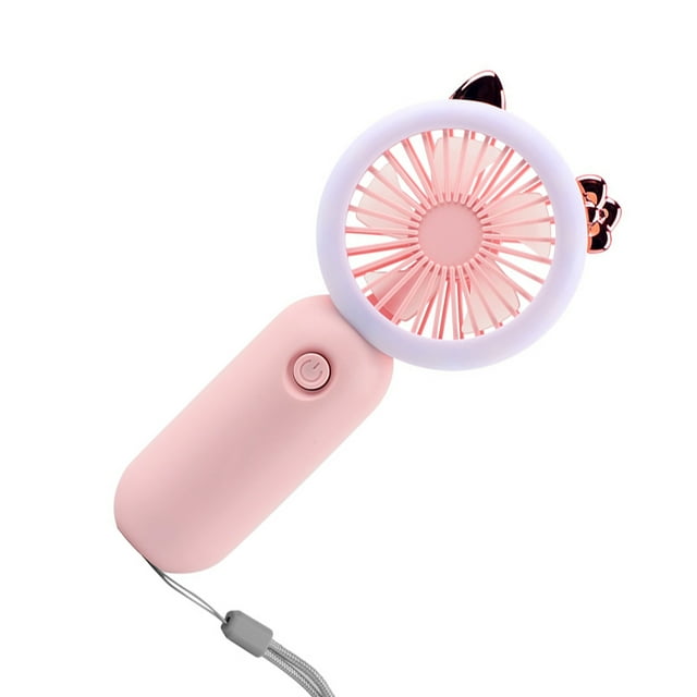 VONKY Compact Portable Fan With LED Night Light And Strong Wind For Travel And Shopping LED Night Light Pink