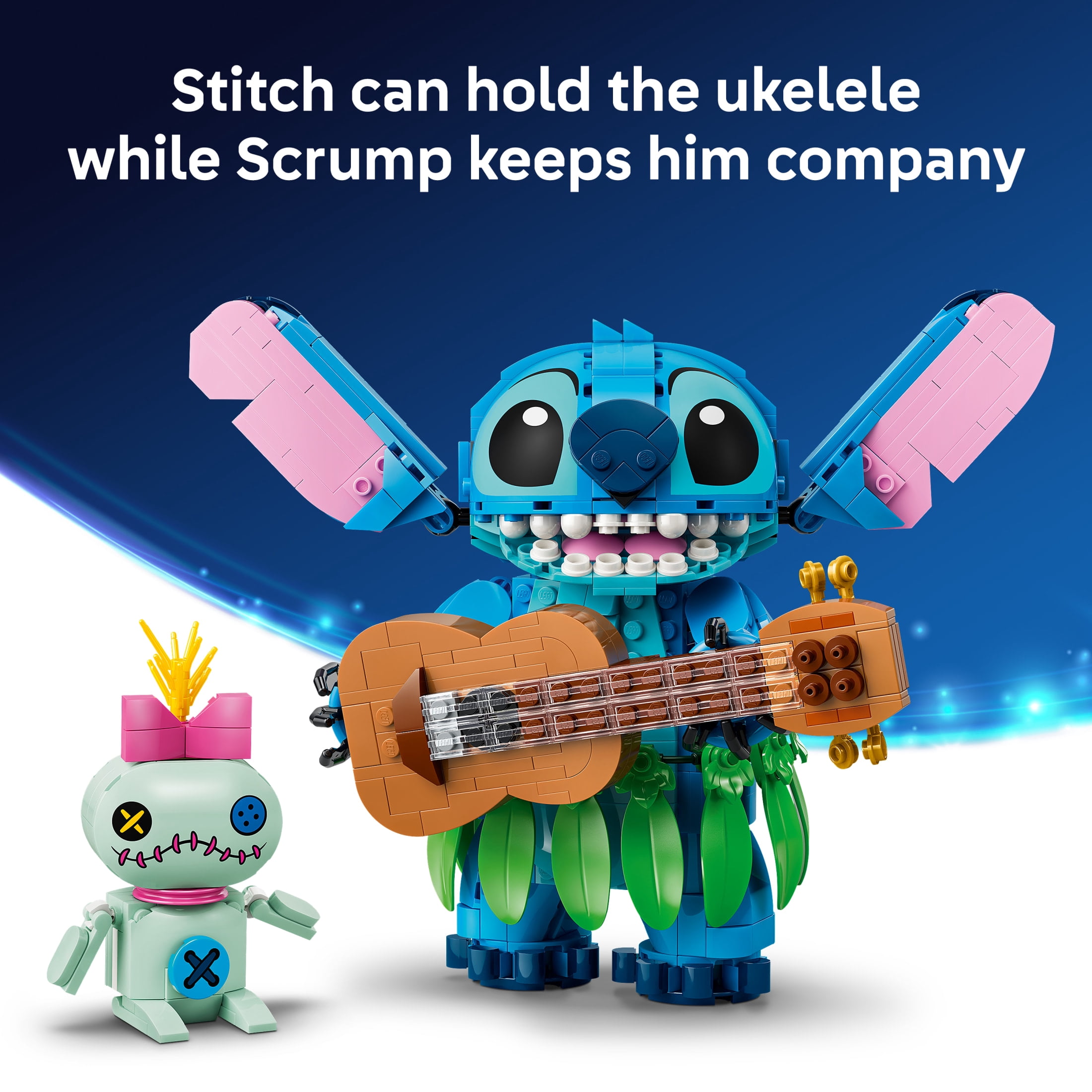 LEGO Disney Stitch & Scrump - Building Toy for Girls & Boys, Ages 9+ - Posable Stitch Toy for Bedroom or Shelf Decor - Disney Gift for Fans - 43296