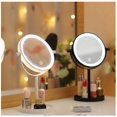 thumbnail image 3 of LED Makeup Mirror Touch Screen Cosmetic Mirrors Battery Operated Tabletop Bathroom Vanity Mirror with led Light (Color : Pink), 3 of 5