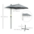 thumbnail image 3 of Outsunny 6.6 x 6ft Patio Umbrella with Double-Sided Canopy, Dark Grey, 3 of 10