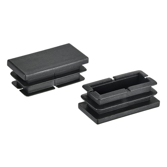 40mm x 20mm Rectangle PP End Cap Desk Chair Furniture Leg Foot Cover Insert Black 50Pcs