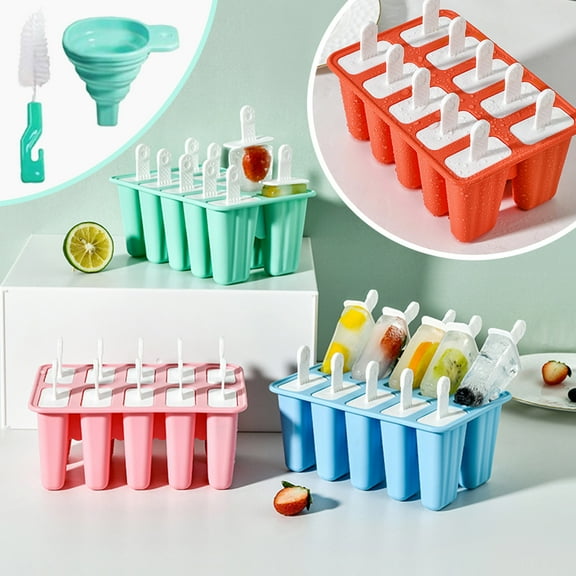 Floleo Popsicle Molds,Plastic Non-Stick Ice Pop Molds,Bpa Free Popsicle Mold Reusable Easy Release Ice Pop Maker,Homemade Popsicle Mould