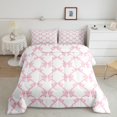 thumbnail image 3 of Feelyou Girly Pink Bow Full Size Comforter Sets for Child, Cute Ribbon Bowknot Bedding Comforter Set, Fairy Tale Princess Reversible Bedding Sets, Super Cozy Room Decor, 3 Pieces, 3 of 9