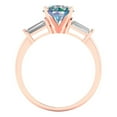 thumbnail image 4 of 2 ct Round Cut Blue Moissanite 3 Stone 14K Rose Gold Womens Engagement Ring, 4 of 5