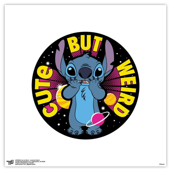Gallery Pops Lilo & Stitch - Cute But Weird Wall Art, Unframed Version, 12" x 12"
