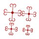 thumbnail image 5 of 4 soportes ajustables para tallos de plantas de tomate para jardines exteriores. rojo, 5 of 8