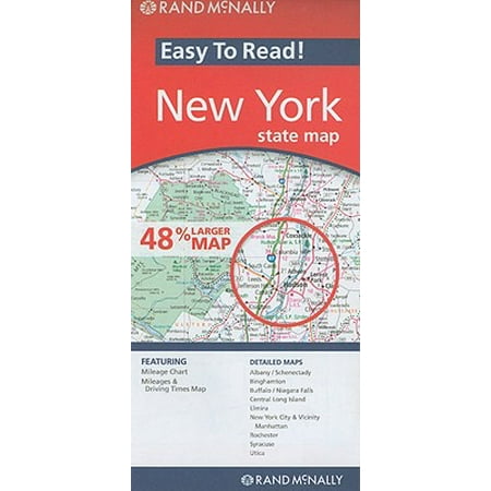 Rand mcnally easy to read! new york state map - folded map: