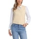 thumbnail image 1 of Suéteres de punto sin mangas de color sólido de V cuello para mujer Allegra K XS Beige, 1 of 6